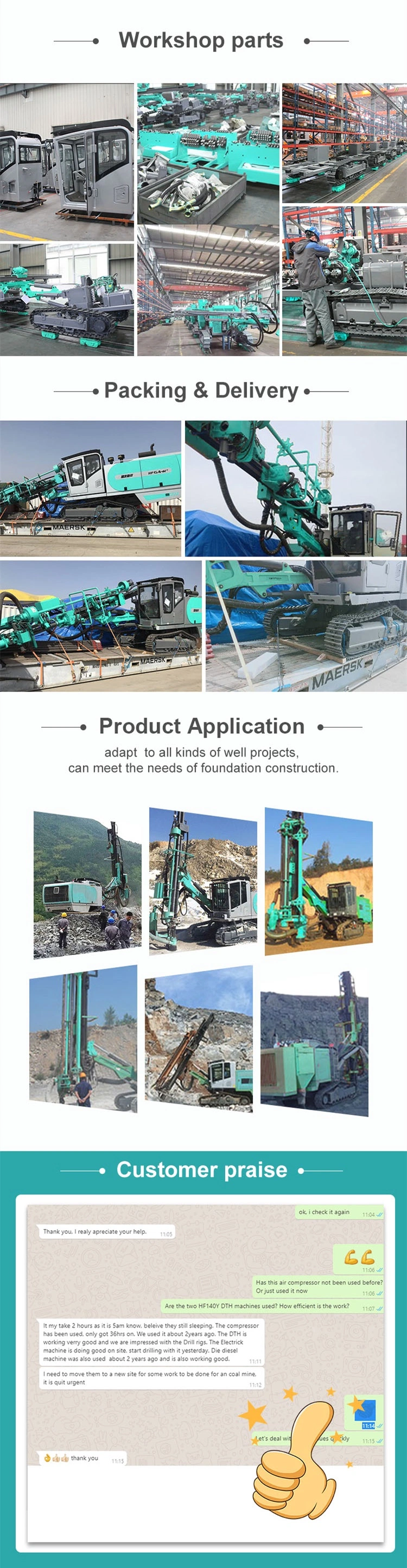 Hydraulic Steel Crawler Piling Rotary Anchor Jumbo Coal DTH Blasthole Surface Water Well Top Hammer Rock Core Drilling Machine