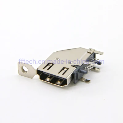 Hot Sale Horizontal DIP Through Hole Type HDMI HDMI 2.0 Receptacle Connector with Flange